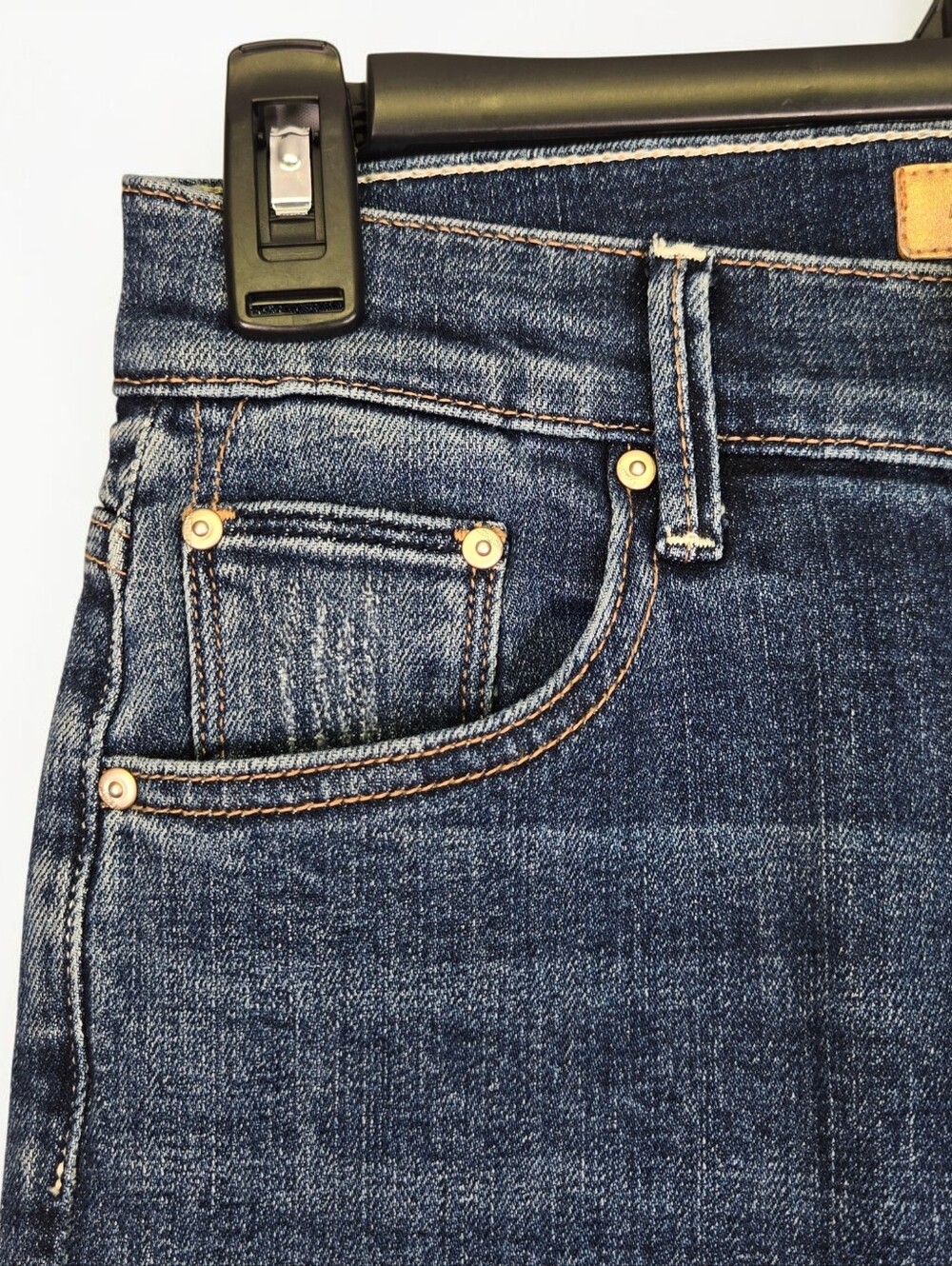 Mother The Dazzler Shift Jean Size 27 Dark Blue Denim Straight Leg Mid-rise - Picture 7 of 13